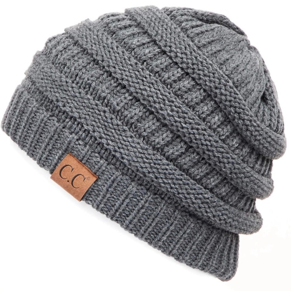 Fall/winter essential! NWOT CC dark grey beanie LIKE NEW - Picture 2 of 3